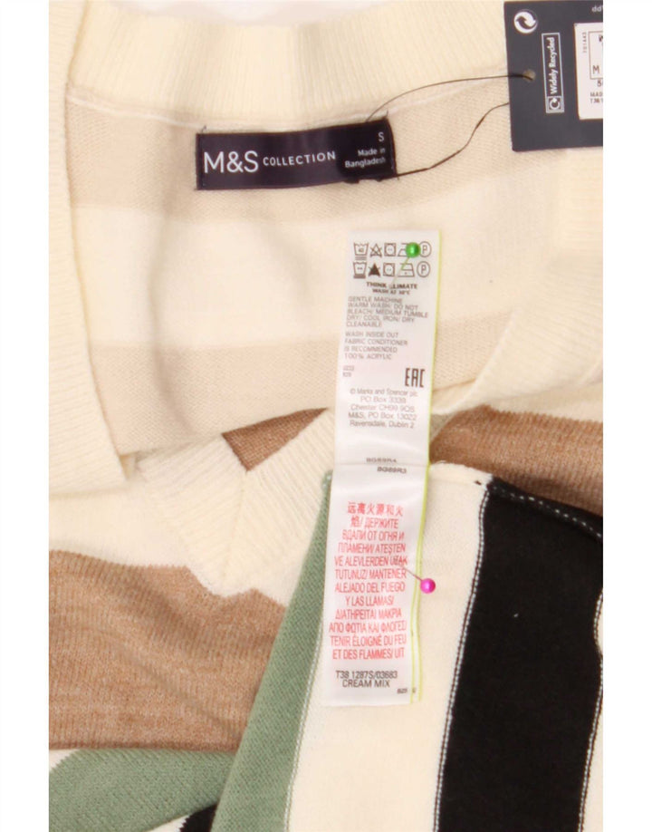 Pulover pentru femei Marks & Spencer cu decolteu în V UK 10 mic multicolor