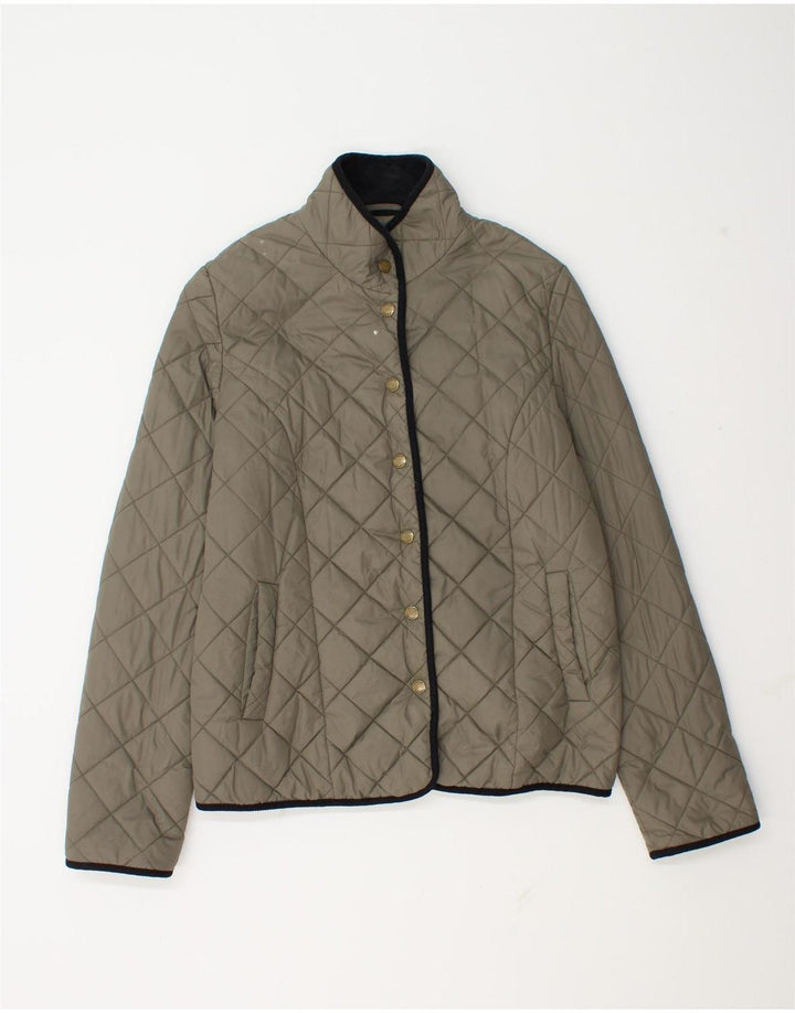 Jachetă matlasată Jaeger pentru femei UK 12 Medium Khaki Poliamidă