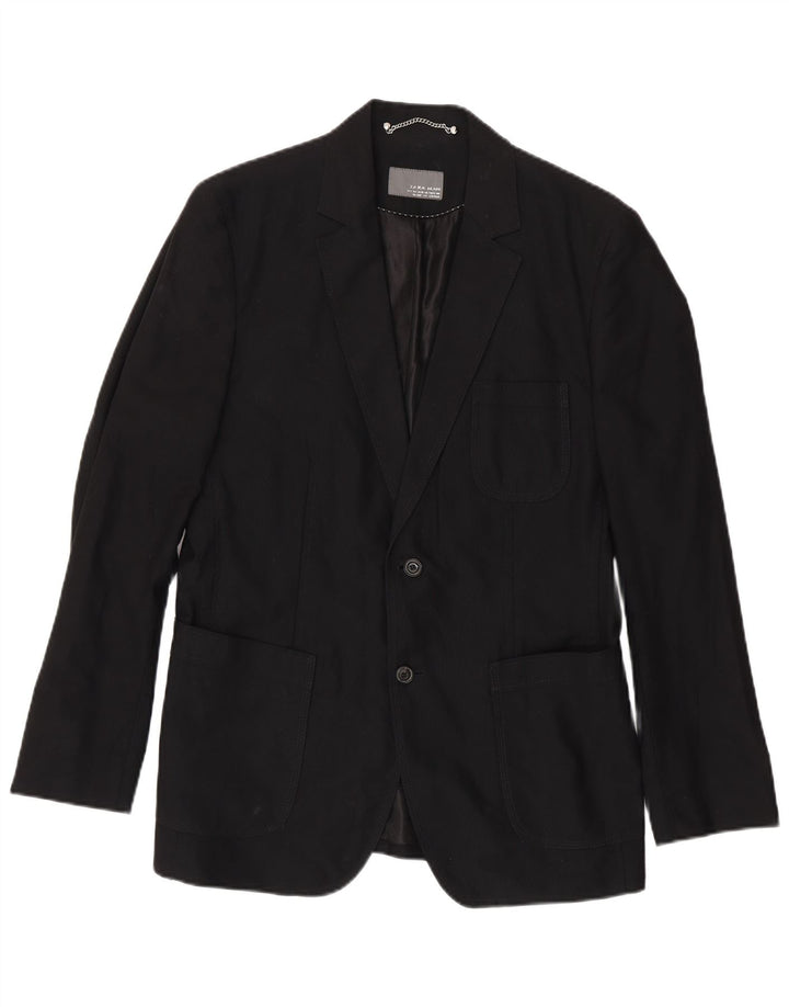Blazer pentru bărbați Zara cu 2 nasturi EU 50 Bumbac mediu negru