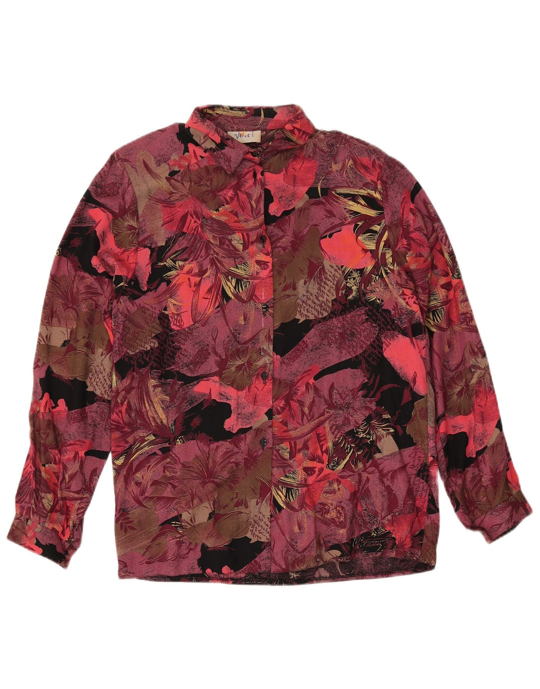 Set fuste vintage pentru femei 2 piese UK 12 Medium W27 Burgundy Floral Retro