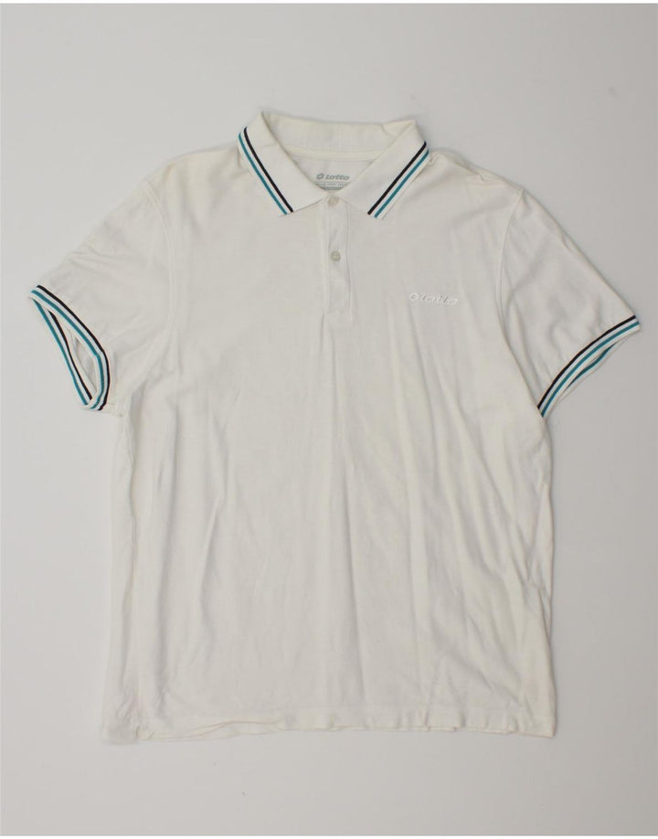 Tricou polo pentru bărbați Lotto, mare, alb
