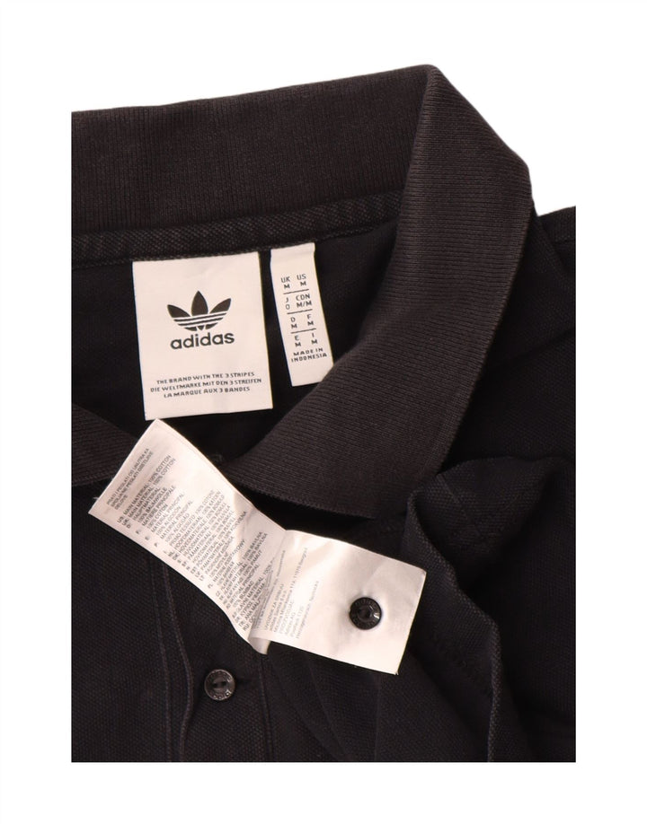 Tricou polo Adidas pentru bărbați, bumbac mediu negru