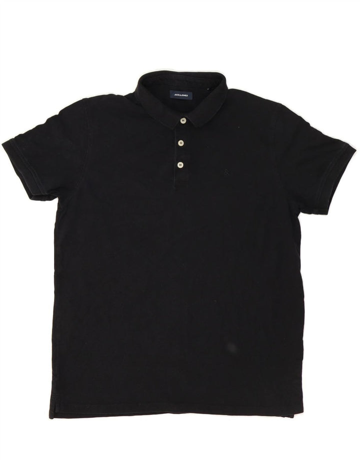 JACK & JONES Mens Polo Shirt Large Black Cotton Vintage Jack & Jones and Second-Hand Jack & Jones from Messina Hembry 