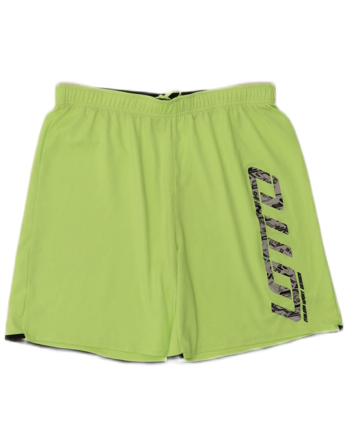LOTTO Mens Graphic Sport Shorts Small Green