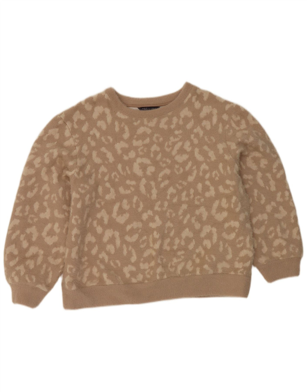 Pulover pentru femei Marks & Spencer cu decolteu rotund, maro mediu, UK 14