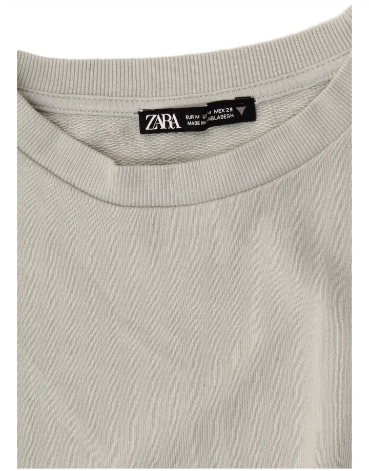 Pulover pentru femeie Zara Crop Pulover UK 14, bumbac gri mediu