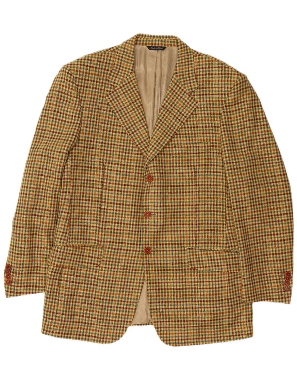 Sacou blazer pentru bărbați Ermenegildo Zegna, cu 3 nasturi, IT 52, mare, bej, picioare de găină