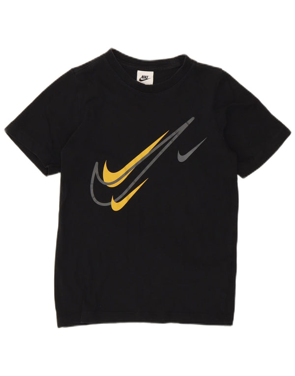 Tricou grafic Nike pentru băieți Top 8-9 ani mic bumbac negru