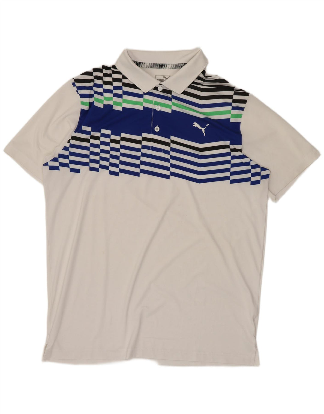Tricou polo Puma pentru bărbați, mediu alb, bloc de culoare