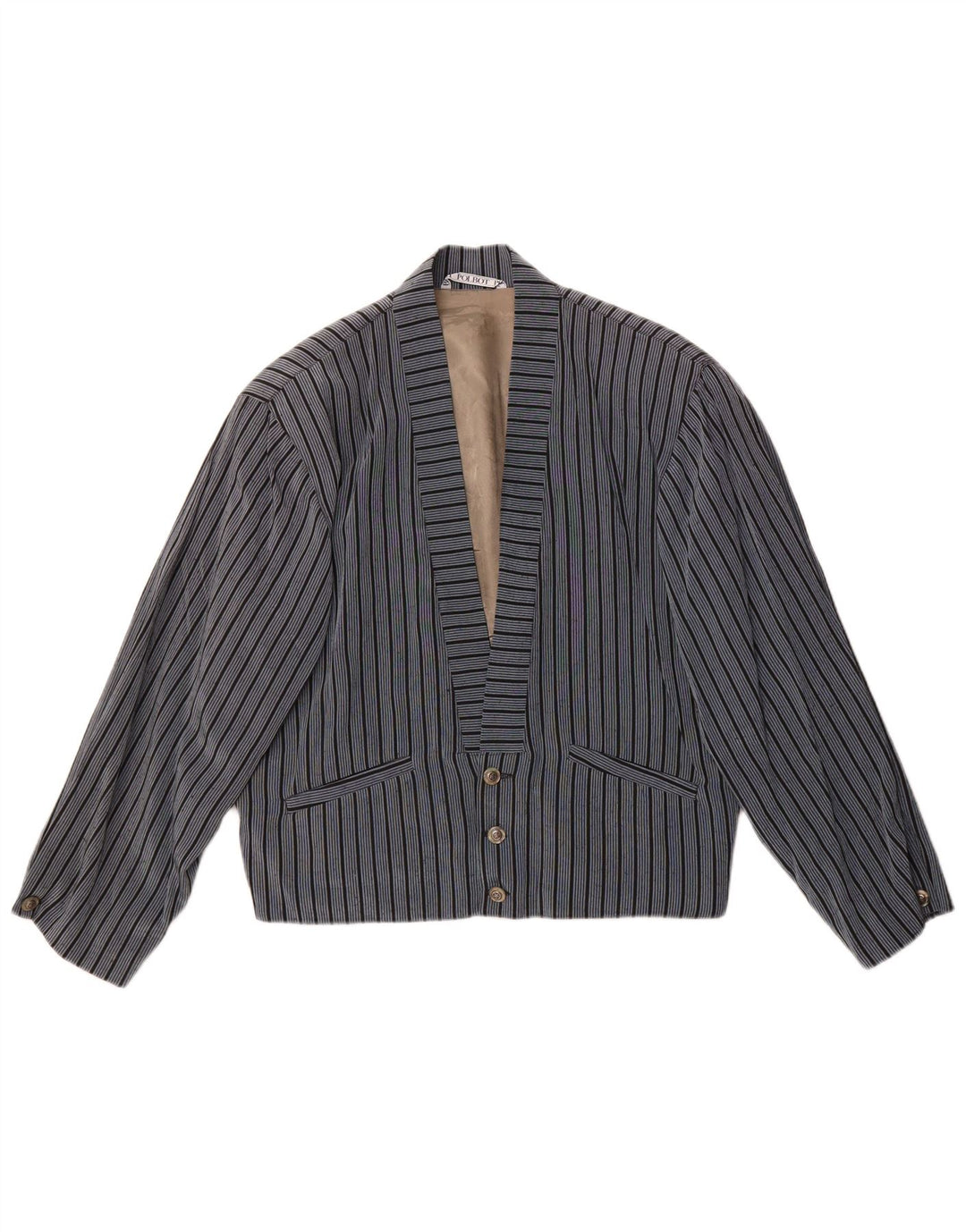 Jachetă Polbot pentru bărbați, cu 3 nasturi, UK 38 Medium Blue Pinstripe