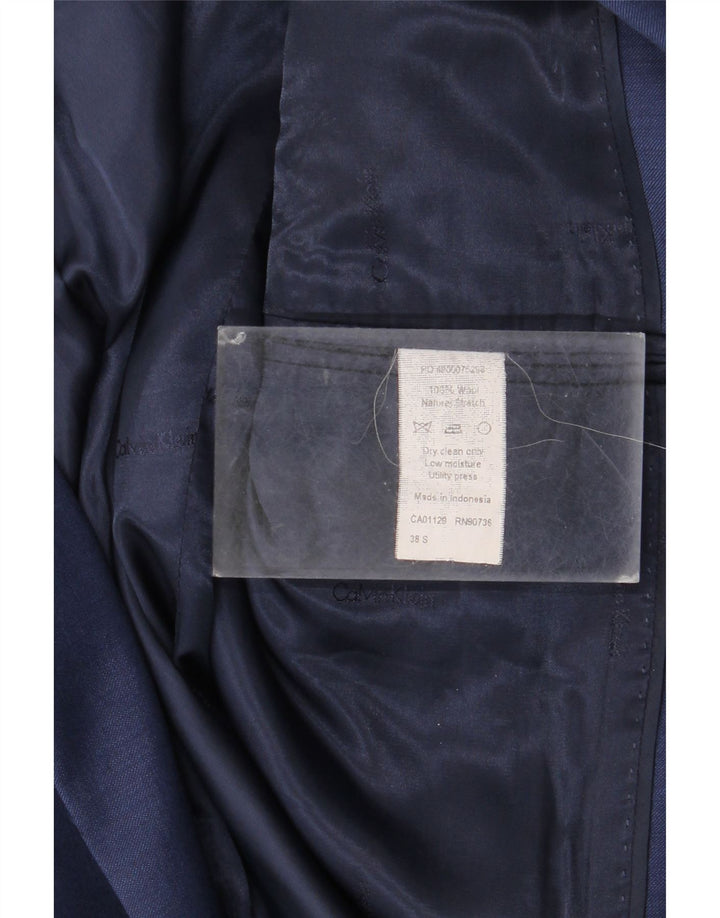 Jachetă pentru bărbați Calvin Klein, scurtă, cu 2 nasturi, UK 38, lână, albastru, mediu