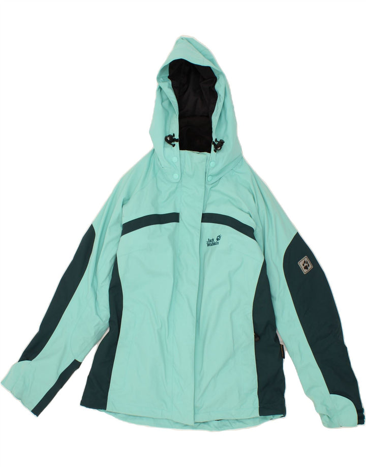 Jachetă de vânt cu glugă pentru femei JACK WOLFSKIN UK 12/14 verde mediu