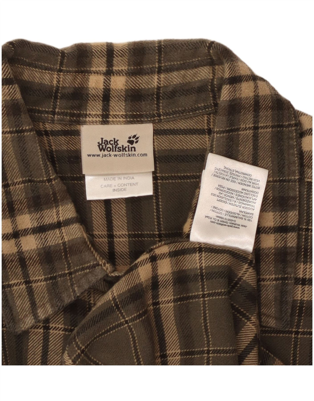 Cămașă de flanel pentru bărbați Jack Wolfskin XL, bumbac verde check