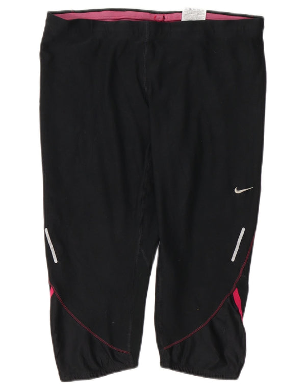 Pantaloni de trening NIKE Dri Fit Capri pentru femei UK 16, mare, negru, colorblock