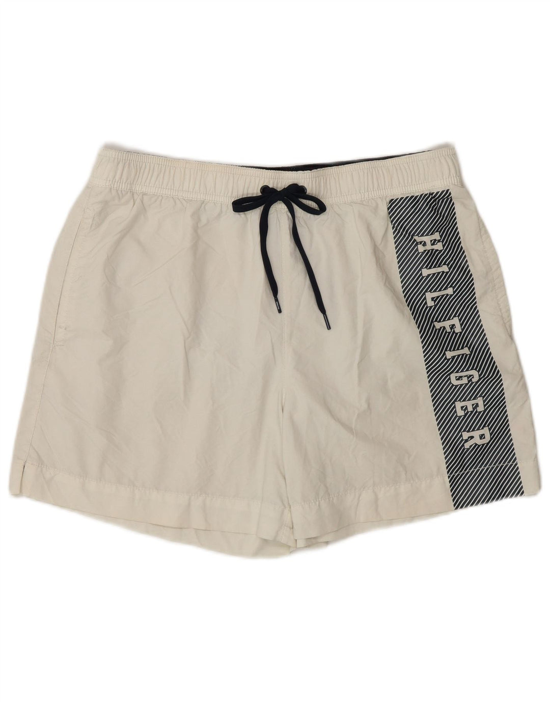 Pantaloni scurți de înot grafic Tommy Hilfiger pentru bărbați, alb mediu