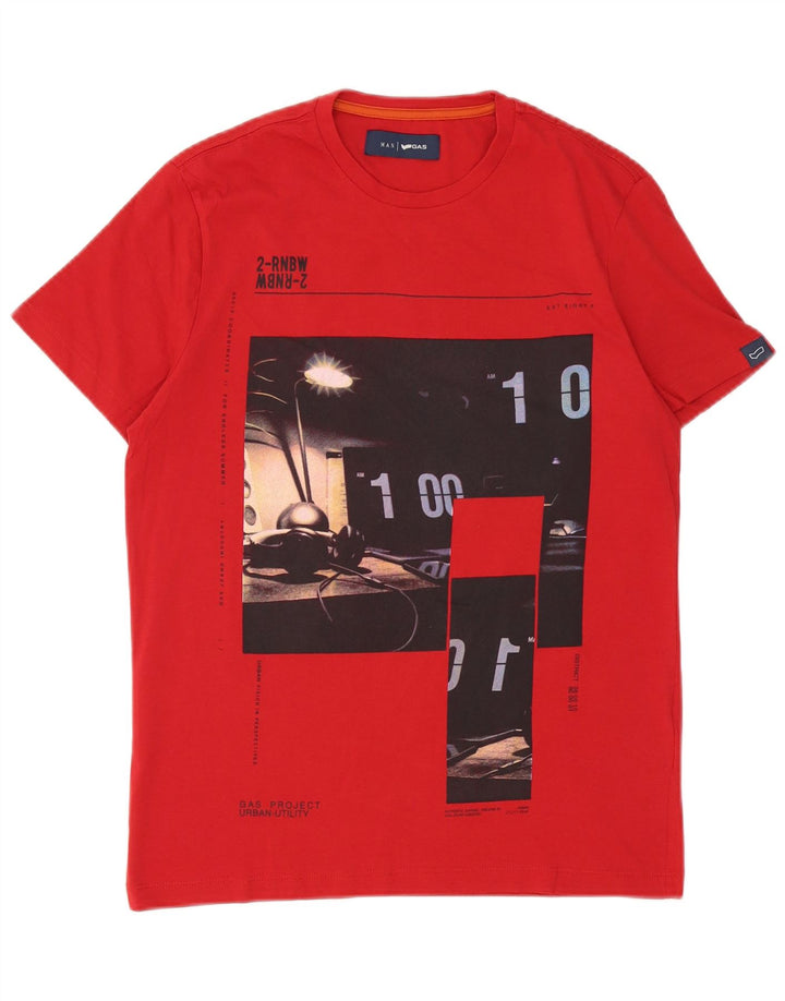 Tricou grafic pentru bărbați Gas Top mic Bumbac roșu