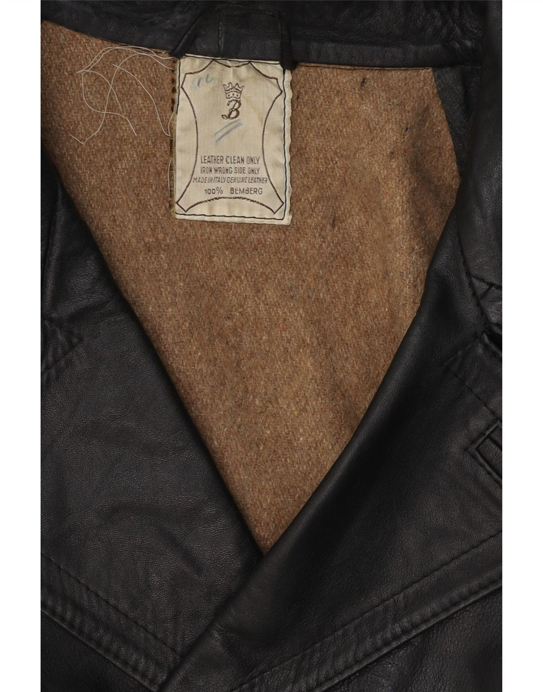 Jachetă de piele vintage pentru bărbați UK 38 Medium Black Leather