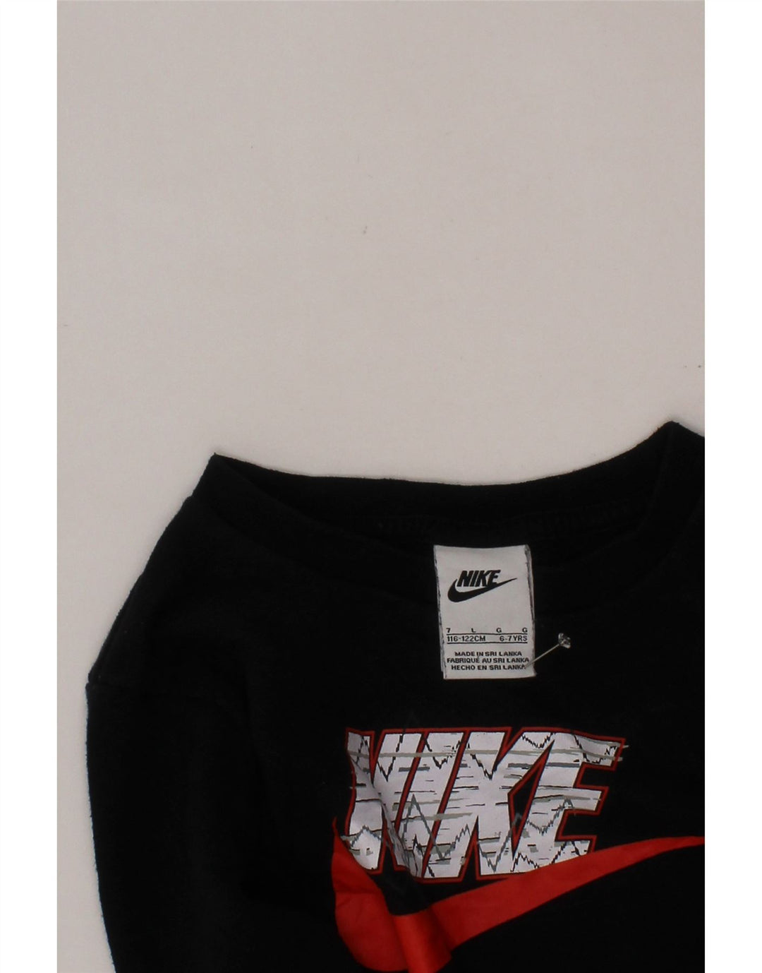 Pulover grafic pentru băieți NIKE 6-7 ani mare negru