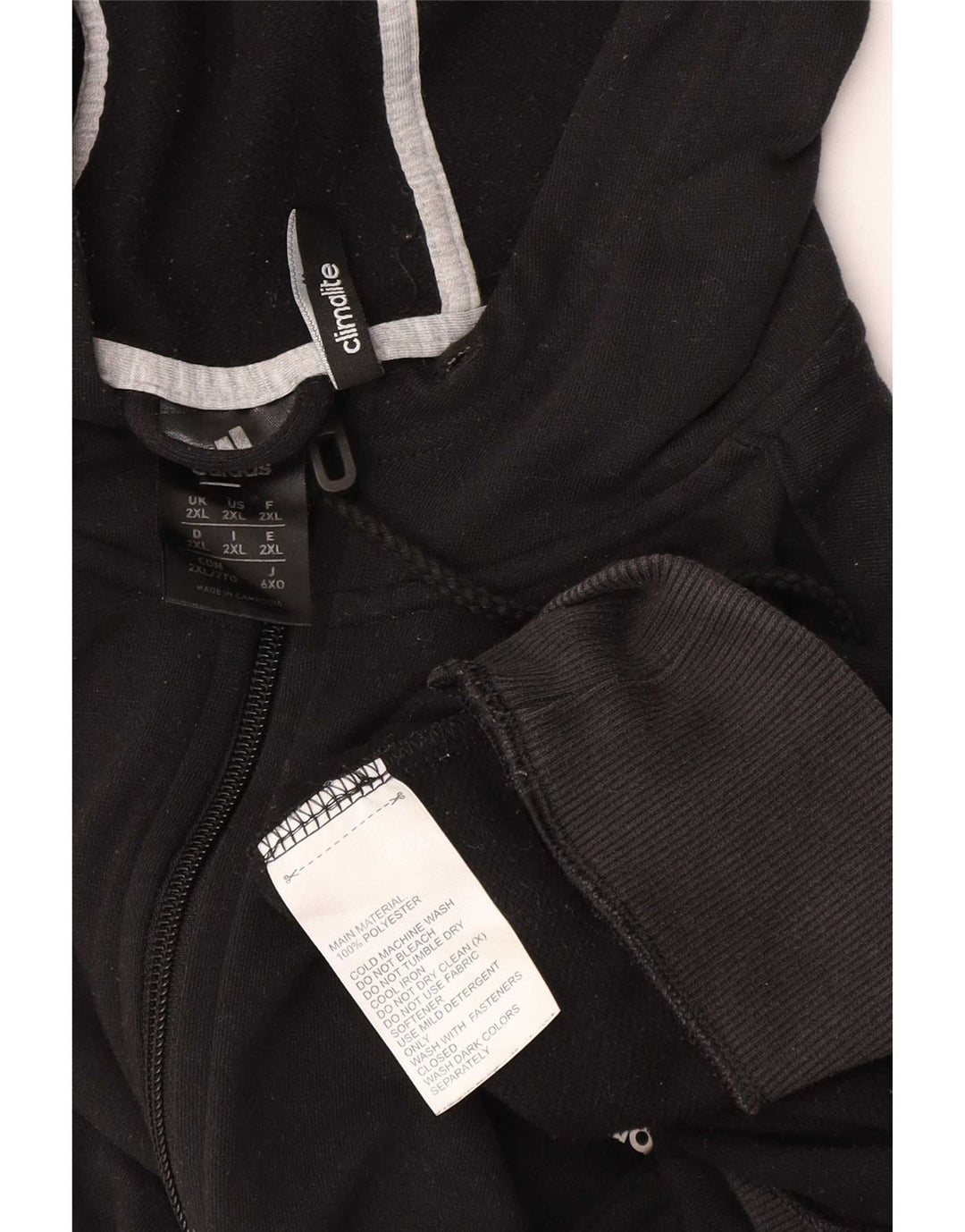 Pulover Adidas Climalite Zip Hoodie pentru bărbați 2XL, poliester negru