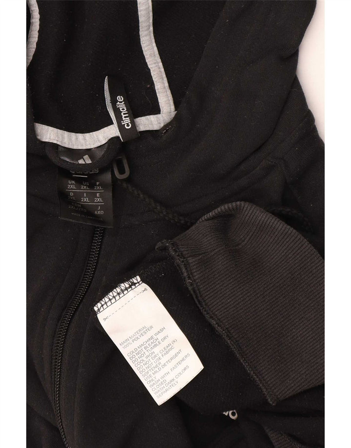 Pulover Adidas Climalite Zip Hoodie pentru bărbați 2XL, poliester negru
