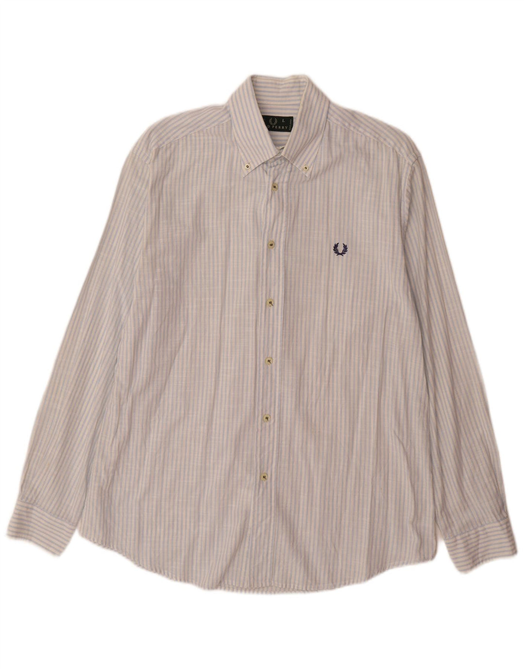 Cămașă pentru bărbați Fred Perry, mare, albastru, bumbac cu dungi