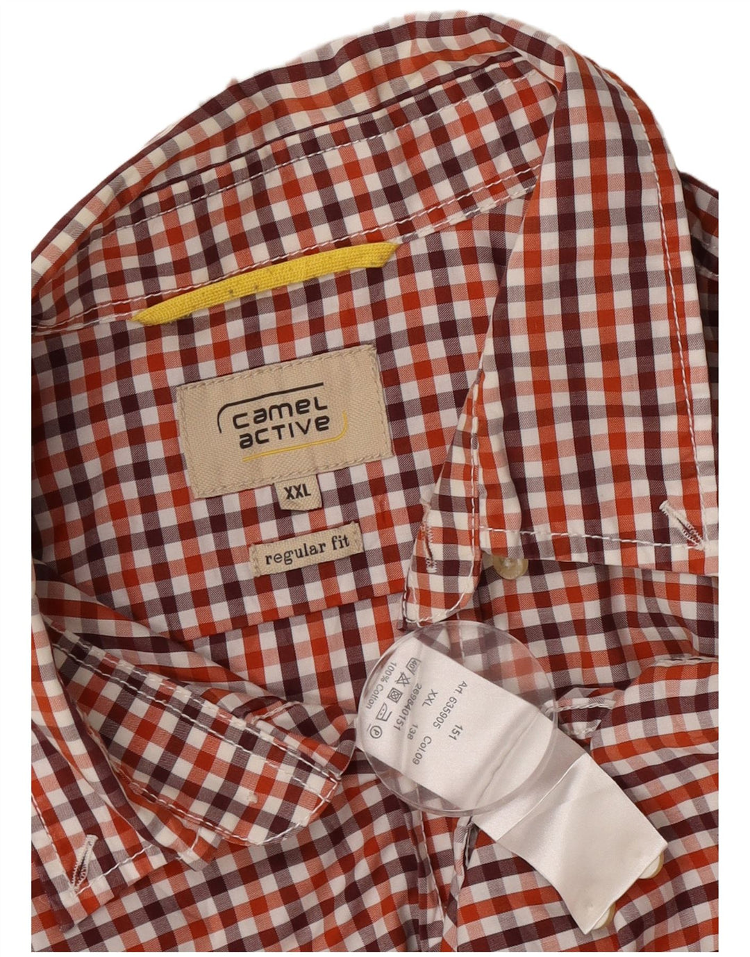 Cămașă cu mânecă scurtă pentru bărbați Camel Active, cu ajustare normală, 2XL, bumbac vichy roșu