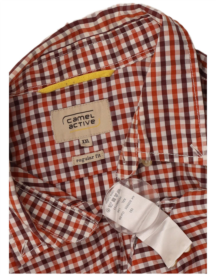 Cămașă cu mânecă scurtă pentru bărbați Camel Active, cu ajustare normală, 2XL, bumbac vichy roșu