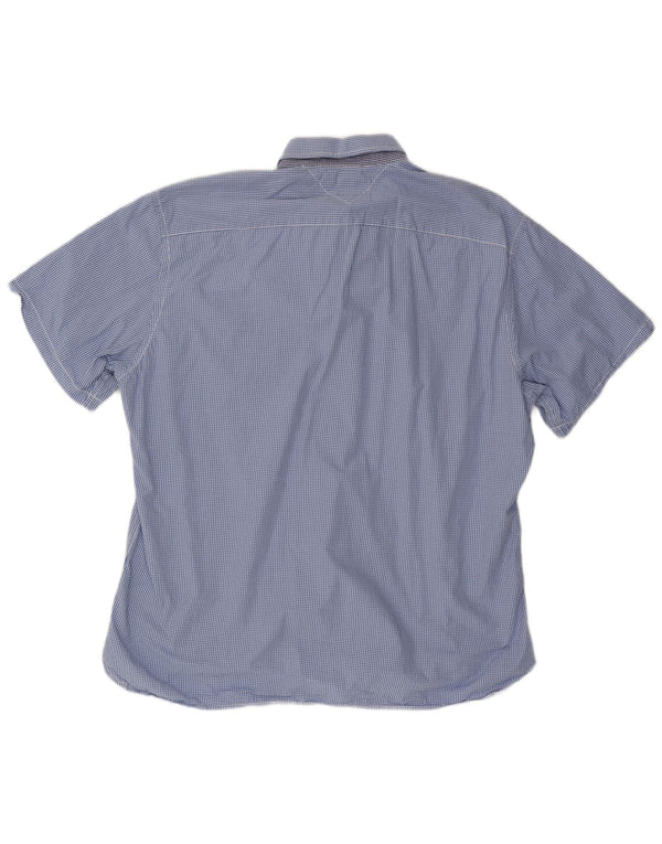Cămașă cu mânecă scurtă TOMMY HILFIGER pentru bărbați, 2XL, bumbac vichy albastru