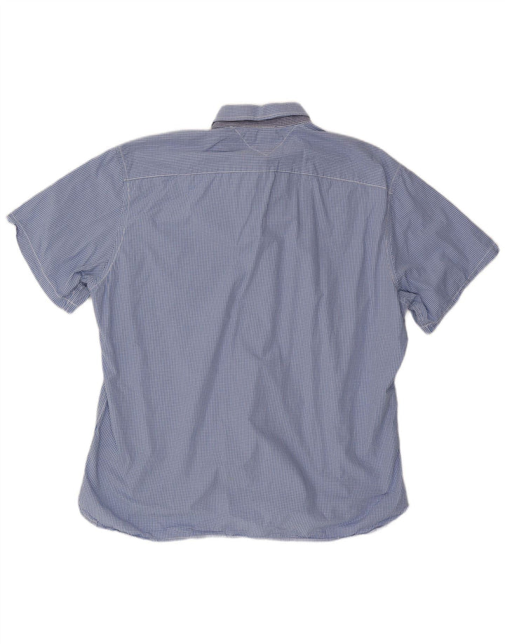 Cămașă cu mânecă scurtă TOMMY HILFIGER pentru bărbați, 2XL, bumbac vichy albastru