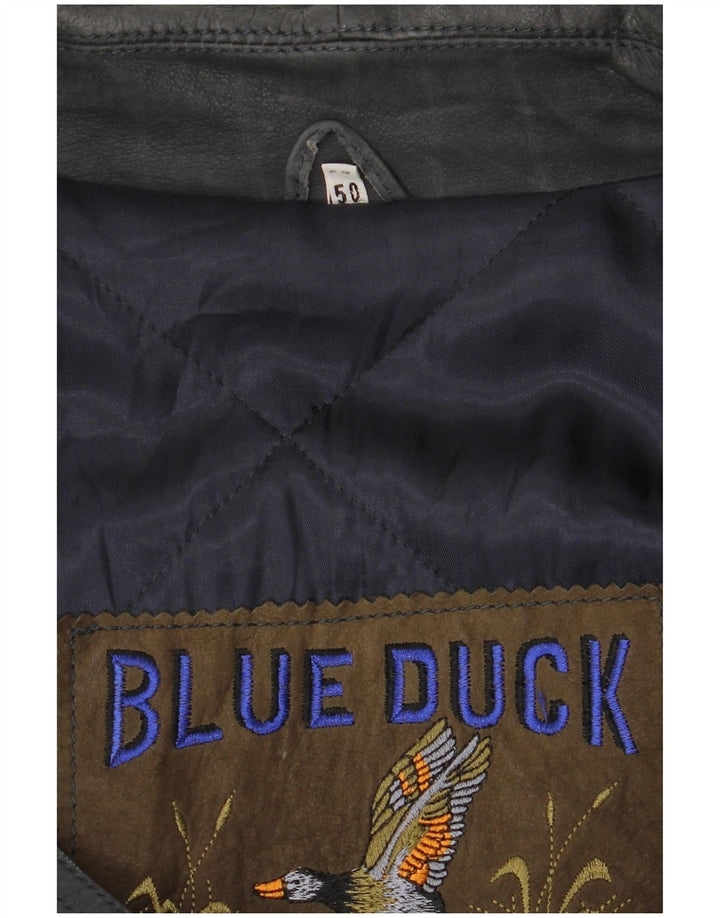 Palton din piele pentru bărbați Blue Duck IT 50 mare bleumarin