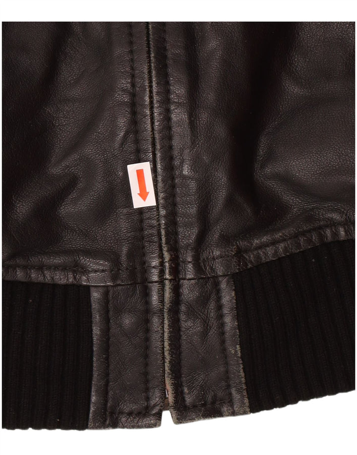 Geacă de piele XDYE pentru femei UK 10, motociclist mic din piele neagră