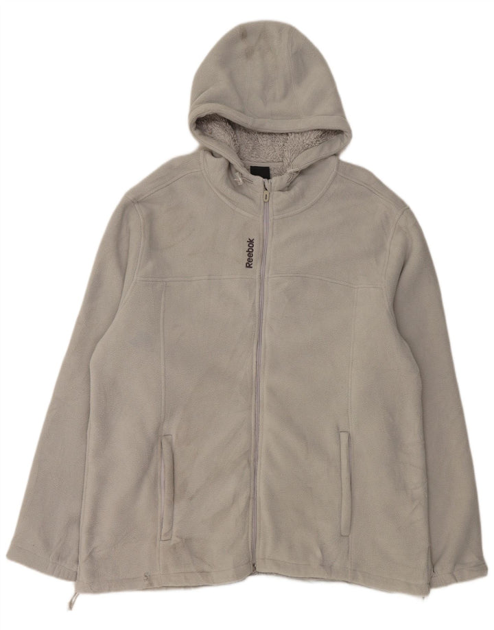 Jachetă din lână cu glugă Reebok pentru bărbați UK 42 XL poliester gri