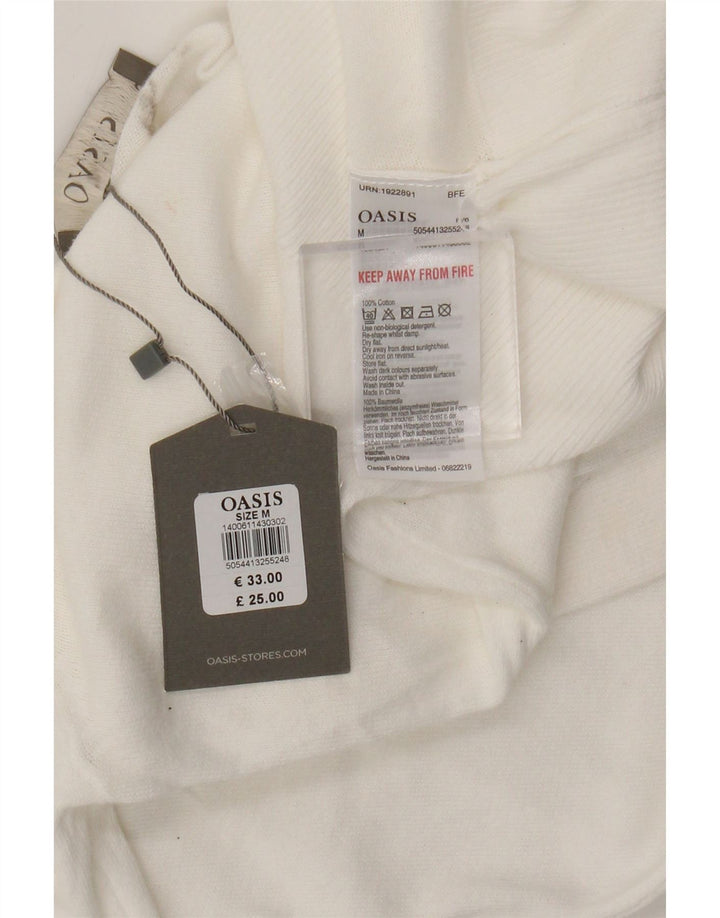 Pulover pentru femei Oasis Crop Bolero UK 12 Medium White Bumbac