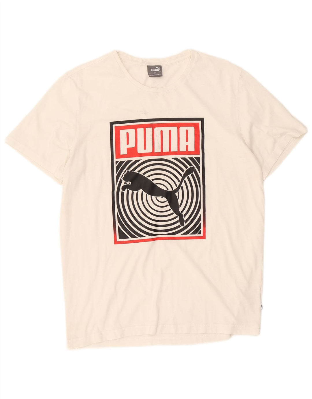 Tricou grafic Puma pentru bărbați Top mare din bumbac alb