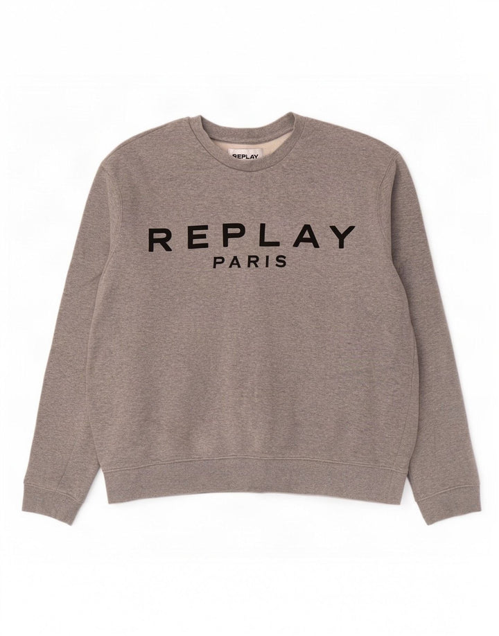Pulover Replay pentru damă cu grafică, UK 20 2XL, gri