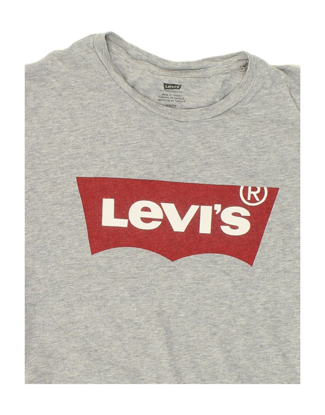 LEVI'S Mens Graphic T-Shirt Top Small Grey Cotton Vintage Levi's and Second-Hand Levi's from Messina Hembry 
