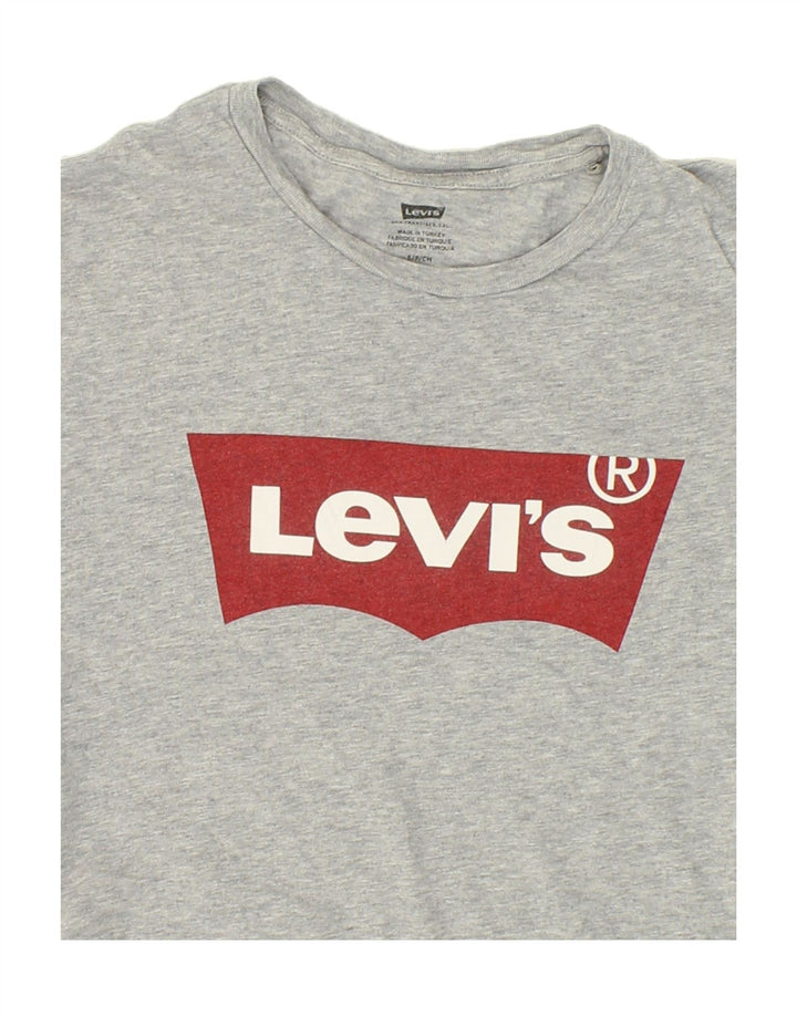 LEVI'S Mens Graphic T-Shirt Top Small Grey Cotton Vintage Levi's and Second-Hand Levi's from Messina Hembry 
