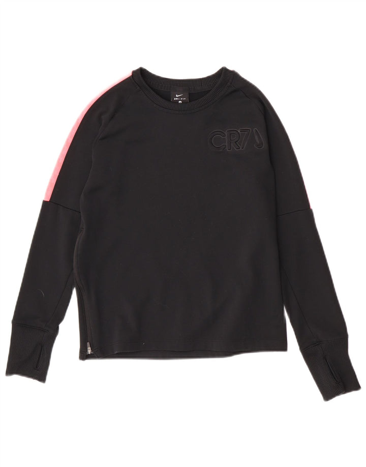 Pulover Nike Dri Fit Graphic pentru băieți, 10-11 ani, mediu negru