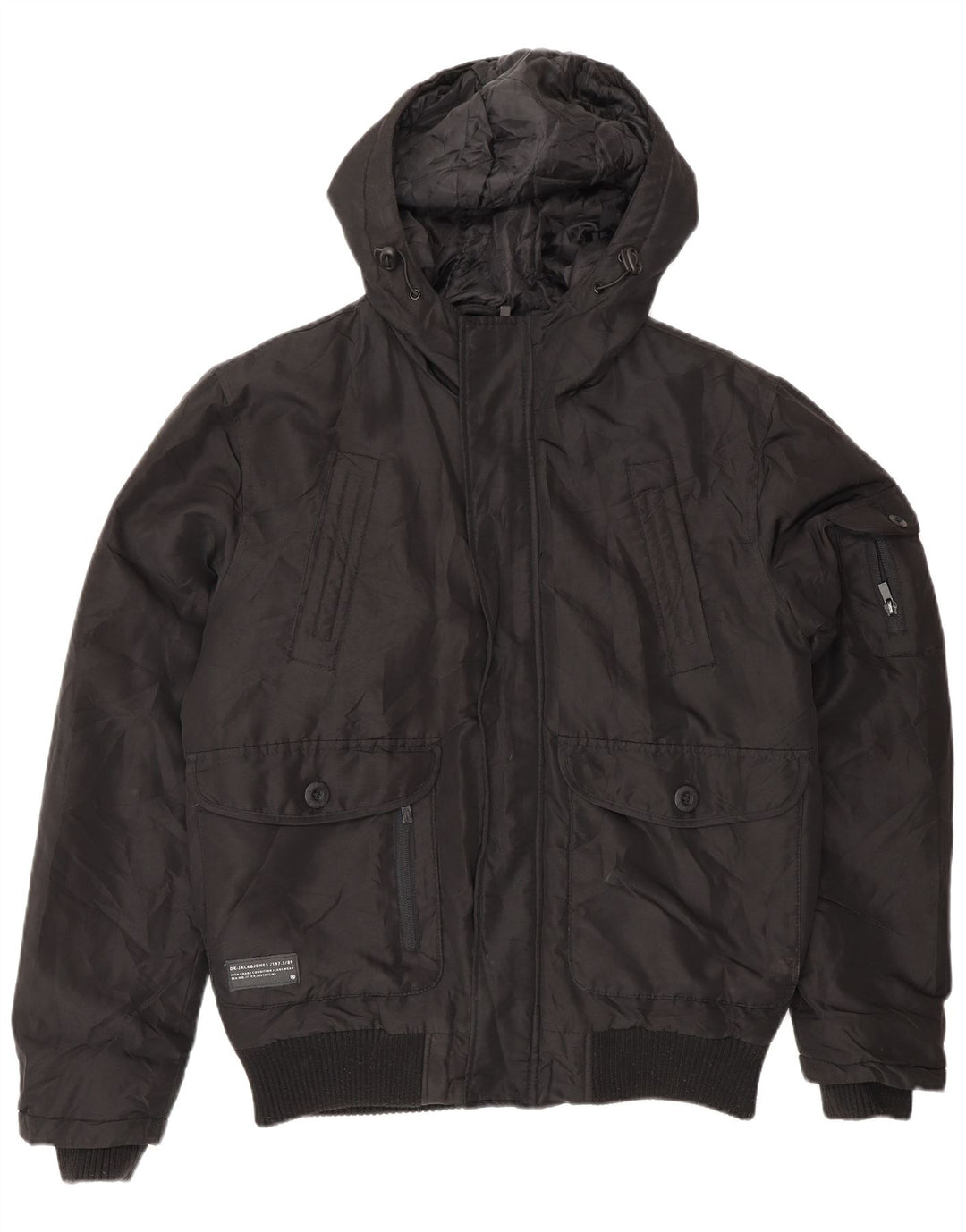 Jack & Jones jachetă bomber cu glugă pentru bărbați UK 36 Poliamidă neagră mică