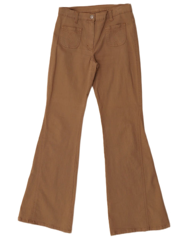Pantaloni casual Benetton Flare pentru fete 11-12 ani XL W24 L30 maro bumbac