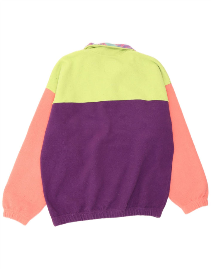Pulover pentru bărbați Benetton, cu fermoar și gât, XL, poliester geometric multicolor