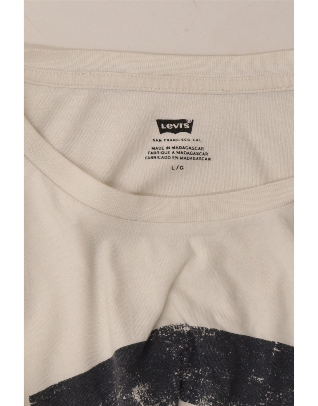LEVI'S Mens Graphic T-Shirt Top Large White Vintage Levi's and Second-Hand Levi's from Messina Hembry 
