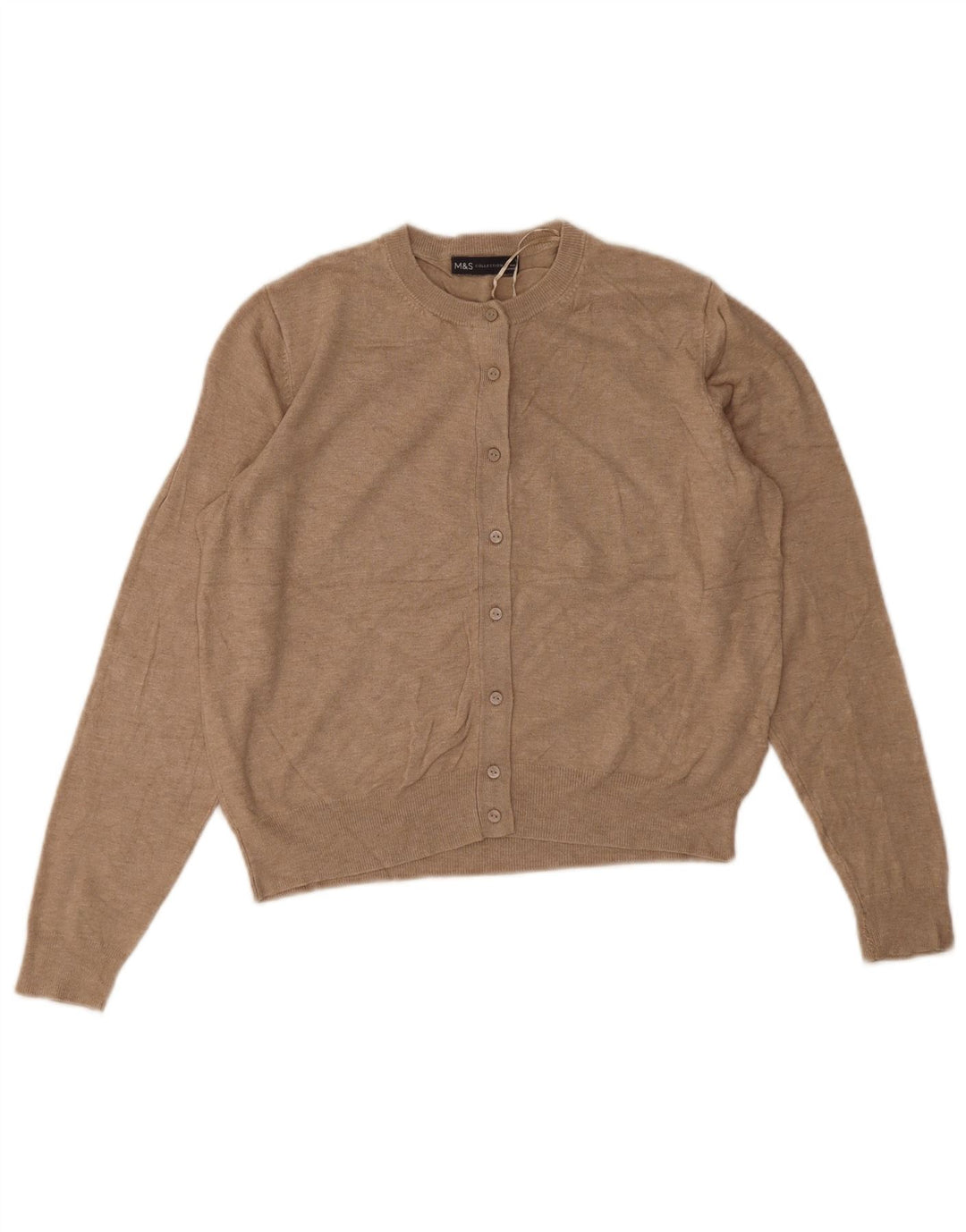 Pulover pentru femei Marks & Spencer Crop Cardigan UK 14 Medium Beige Viscose