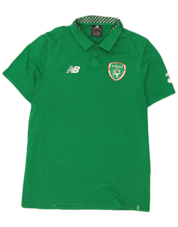 Tricou polo cu grafică Irlanda pentru bărbați New Balance XL, bumbac verde