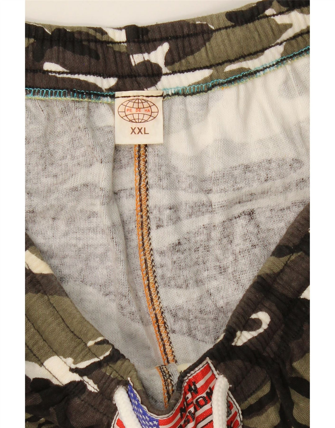 VINTAGE Pantaloni de trening pentru bărbați 2XL Camuflaj verde