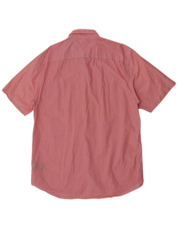 Cămașă cu mânecă scurtă pentru bărbați Tommy Hilfiger, cu tăiere obișnuită, XL, bumbac cu dungi roșii