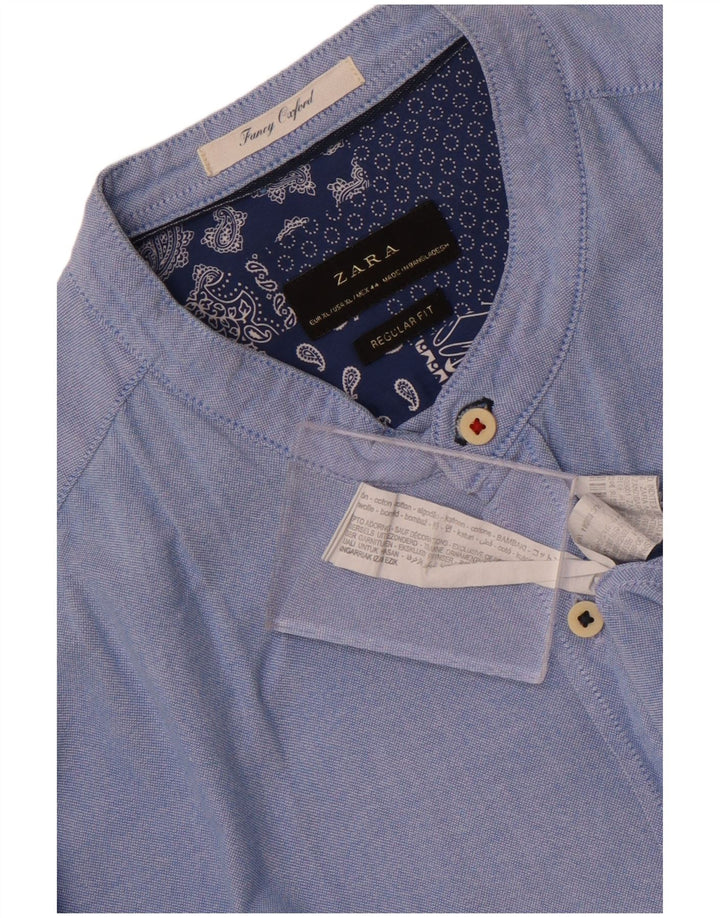 Cămașă pentru bărbați Zara Regular Fit XL Bumbac Albastru