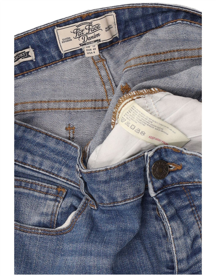 Bermudă pentru femei Fat Face din denim UK 12 Medium W32 Bumbac albastru