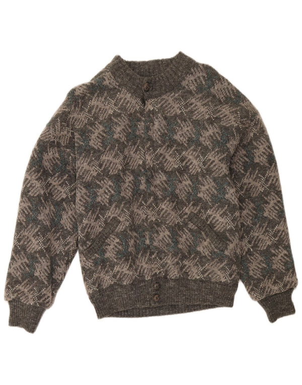 Pulover Cardigan Vintage pentru Barbati IT 48 Medium Gri Geometric