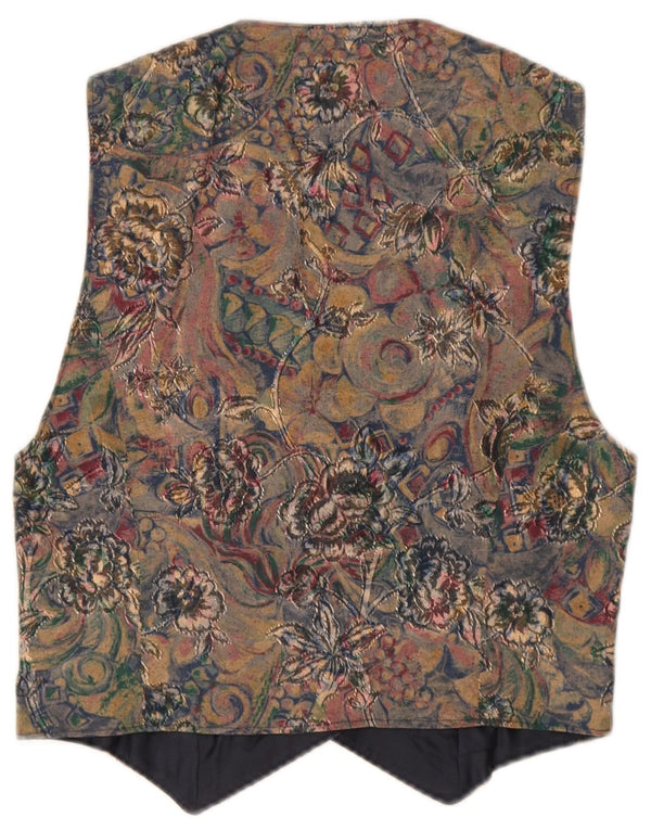 Vestă vintage pentru femei UK 12 Medium Multicolor Floral